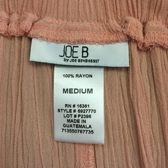 Joe B Skirt Womens Sz‎ M Peach Pink Flowy Layered Maxi Crinkle Long Gypsy - Picture 7 of 9